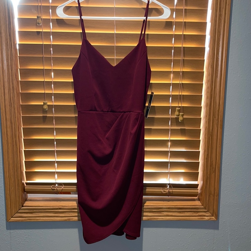 Wine color wrap dress